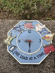 One Load At A Time Wall Clock Laundry Room Decorative  - Picture 1 of 8