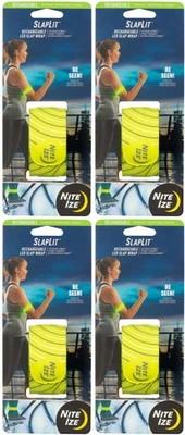 Nite Ize SlapLit Rechargeable LED Slap Wrap - Neon Yellow/Red LED (4-Pack) - Image 1 of 4