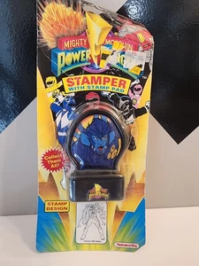 1993 Mighty Morphin Power Rangers Baboo Stamper w/ Stamp Pad New on Card - Bild 1 von 5