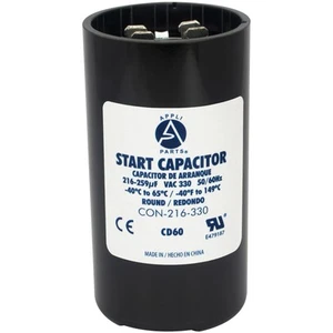 Appli Parts condensador de arranque motor 216-259 Mfd (microfaradios) uF 330VAC universal - Imagen 1 de 8