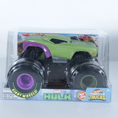 Hot Wheels Monster Trucks Hulk 1/24 Scale Giant Wheels Die-Cast Marvel New - Image 1 of 4