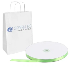 Satinband 3/8" breit 100 Yard Rolle - Apfelgrün - Solide Rollen Party tw - Bild 1 von 4