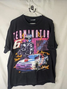 T-shirt corsa double face NASCAR Mark Martin Terminator vintage anni 90 rara adulto XL - Foto 1 di 7