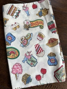 Vintage Fair Cotton Fabric - Sundaes, Lemonade, Ice Cream, Root Beer 9”x42” - Picture 1 of 4