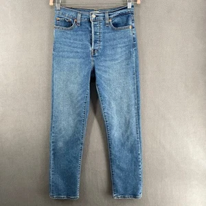 Levis Wedgie Straight Button Fly Denim Jeans Damen 27 Blau High Rise Classic - Bild 1 von 11