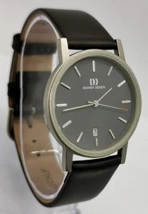 Vintage Danish Design Titanium IQ16Q171 Grey Face 34mm Quartz Gents Wrist Watch - Picture 1 of 13