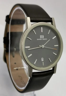 Vintage Danish Design Titanium IQ16Q171 Grey Face 34mm Quartz Gents Wrist Watch  - Image 1 of 4
