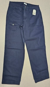 NWT Time & Tru Womens Size 10 Blue Mid Rise Relaxed Fit Pants - Picture 1 of 6