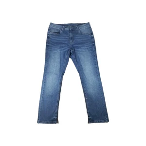 Pantalones de mezclilla The Perfect Jean NYC para hombre 34x30 azul calce ajustado elástico lavado oscuro - Imagen 1 de 12