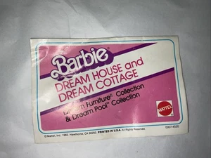 Folleto de colección de muebles de piscina Barbie Dream House Cottage 1982 vintage  - Imagen 1 de 11