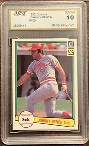 Donruss # 400 Johnny Bench 1982 como nuevo grado 10 gema como nuevo Cincinnati Rods - Imagen 1 de 2