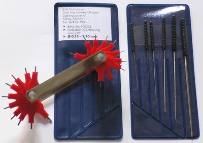 Satz Präzisions Düsenreibahlen 0,15-1,70mmm UND Düsenlehre 0,45-1,50mm - Bild 1 von 4
