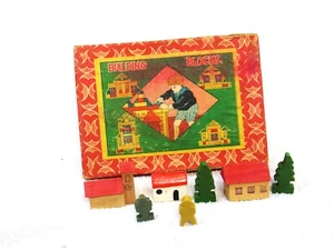 VINTAGE WOODEN BUILDING BLOCKS TOY PLUS 7 MADE IN JAPAN - Picture 1 of 6
