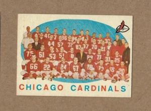 Tarjeta de fútbol americano Topps 1959 #118 equipo, Chicago Cardinals VGEX debido a pliegue de curva - Imagen 1 de 2