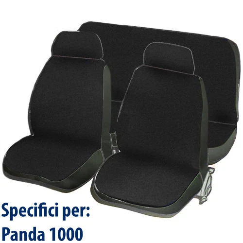COPRISEDILI COMPATIBILI CON PANDA 1000 COTONE ELASTICIZZATO NERO - Immagine 1 di 1