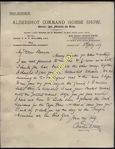 1919 Charles Dixon, Ornithologist (1858-1926) Aldershot Command Cheval Show - Picture 1 of 1