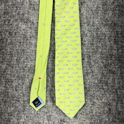 Tommy Hilfiger Tie Mens 57" Yellow Dolphin Wavy Pattern 100% Silk China - Image 1 of 4