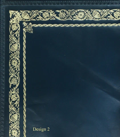 Blue Calf Leather Insert For Desks Writing Tables and Bureaus Gold Tooling Cover