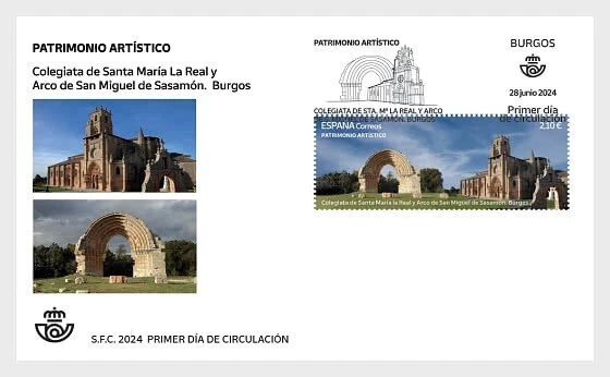 spain 2024 espagne Collegiate Sta María La Real Arch San Miguel De Miguel 1v FDC - Image 1 of 1