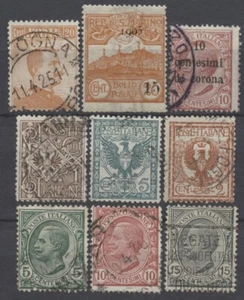 Nº: 127686 - ITALIA Y ZONA - LOTE DE 9 SELLOS ANTIGUOS - ¡USADOS!! - Imagen 1 de 1