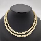 Akoya Pearl  Made in Japan Seawater SV 2strand Necklace  5.7-5.9mm  16.1in