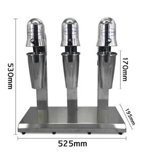 3 Kopf Getränkemixer Milchshake Maker Milchshake Maschine Silber Eismixer - Bild 1 von 10