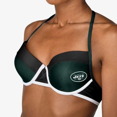 Forever Collectibles NFL Women's New York Jets Team Logo Swim Suit Bikini Top Cover