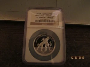 AUSTRALIA 2010-P SILVER $1 KANGAROO HIGH RELIEF NGC PF70 ULTRA CAMEO - Picture 1 of 2