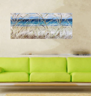 Byron Bay Seascape Beach Art Painting Print Canvas framed signed Large (32") - Image 1 of 3