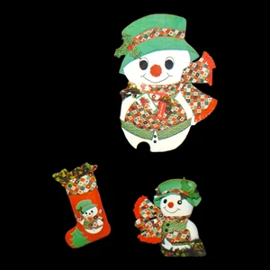 Snowman Applique Sewing Pattern, Christmas Stocking Wallhanging Centerpiece Doll - Picture 1 of 4