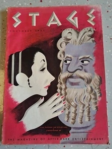 VTG Stage Magazine October 1937 Lynn Fontanne & Alfred Lunt No Label. C2 - Imagen 1 de 10