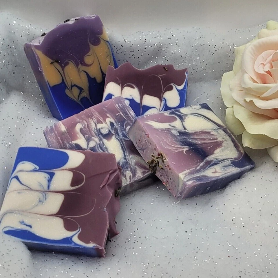 HOMEMADE Lavender Soap Bar, Natural, Handmade, Organic, Vegan, Cruelty Free, Purple Gift