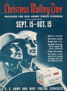 Heure d'envoi de Noël - 1944 - Seconde Guerre mondiale - Affiche de propagande - Photo 1/1