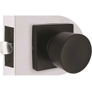 Contemporary Passage Door Knob 2-3/8" and 2-3/4" Backset Grade 3 Matte Black - Picture 1 of 1
