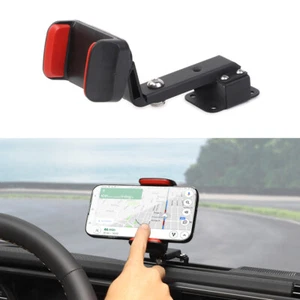 Black Phone Holder Center Dash Mount Bracket Trim For Jeep Wrangler JL JT 2024+ - Picture 1 of 11