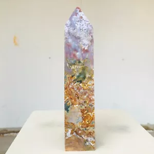 1261g Natural Ocean Jasper Quartz Crystal Obelisk Wand PointMineral HealingAH276 - Picture 1 of 20