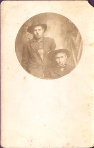 Vintage Real Photo Postcard of Two Well Dressed Men Texas - Picture 1 of 2