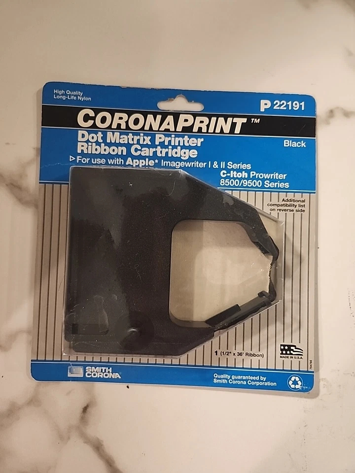 CoronaPrint Dot Matrix Printer Black Ribbon Cartridge, P22191, 1/2" x 36' - Image 1 of 4