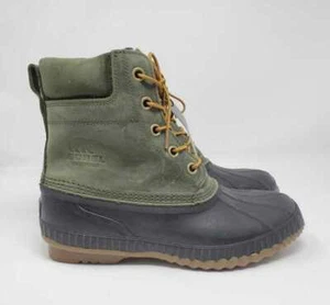 NEW MEN'S SOREL X J CREW CHEYANNE II SURPLUS GREEN PINE DUCK SNOW BOOTS - Picture 1 of 7