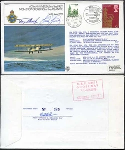 FF3c 60th Ann 1st Non-Stop Crossing of the Atlantic Signed by 2 - Picture 1 of 1