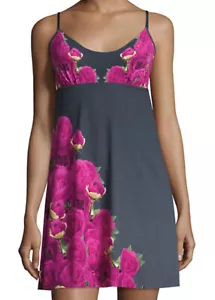 Commando Microfiber Chemise Nightgown Grey Hot Pink Peony SOLD OUT Medium - Picture 1 of 10