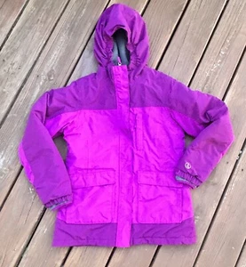 Lands' End Jacket Girls Large 14 Purple Pink Coat The Squall Hooded Quilted - Picture 1 of 9
