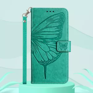 Hot Emboss Butterfly Leather Card Wallet Case Flip Stand Cover For Various Phone - Picture 1 of 17