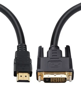 Kabel HDMI do DVI 1M DVI-D 25 pin (24 + 1 pin) Podwójne łącze HDMI PC Monitor TV Lead UK - Zdjęcie 1 z 4