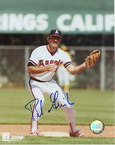 BOBBY GRICH  CALIFORNIA ANGELS    ACTION SIGNED 8x10