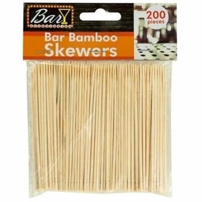 Handy Housewares 4" Bamboo Skewers for Appetizers - 200 Pack, Natural Wood... - Image 1 of 3