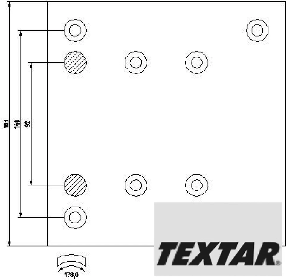 TEXTAR 1949502 Kit pastiglie freno per freno a tamburo  - Immagine 1 di 1