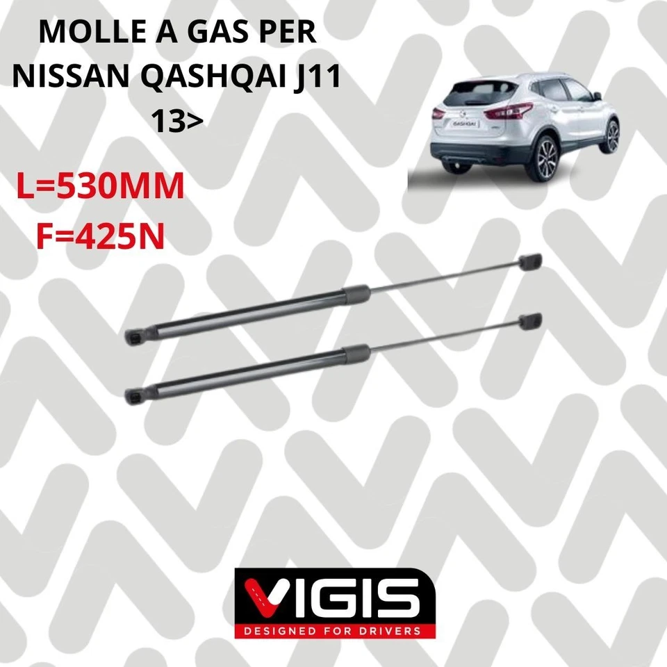 COPPIA  2 MOLLE A GAS PISTONCINI COFANO POSTERIORE PER NISSAN QASHQAI II J11 13  - Immagine 1 di 1