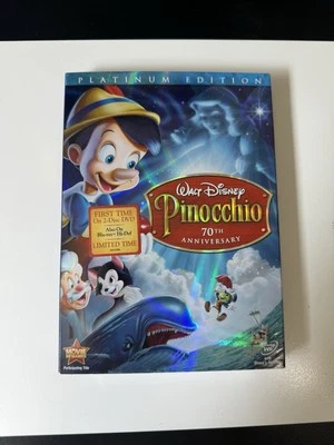 Pinocchio 70th Anniversary Platinum Edition (Blu-ray/DVD, 2009) Sealed-Authentic - Image 1 of 4