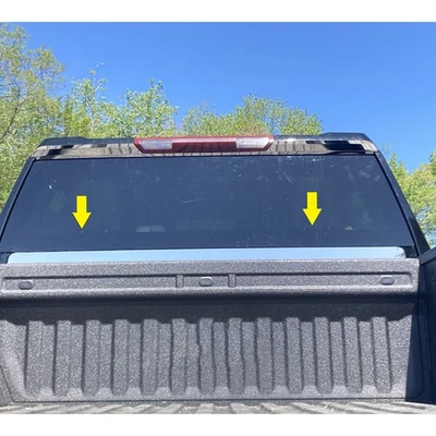 Borde de ventana trasera inferior pulido 1 pieza para Chevrolet Silverado 3500 HD 2020-2024 Foto 1 de 3